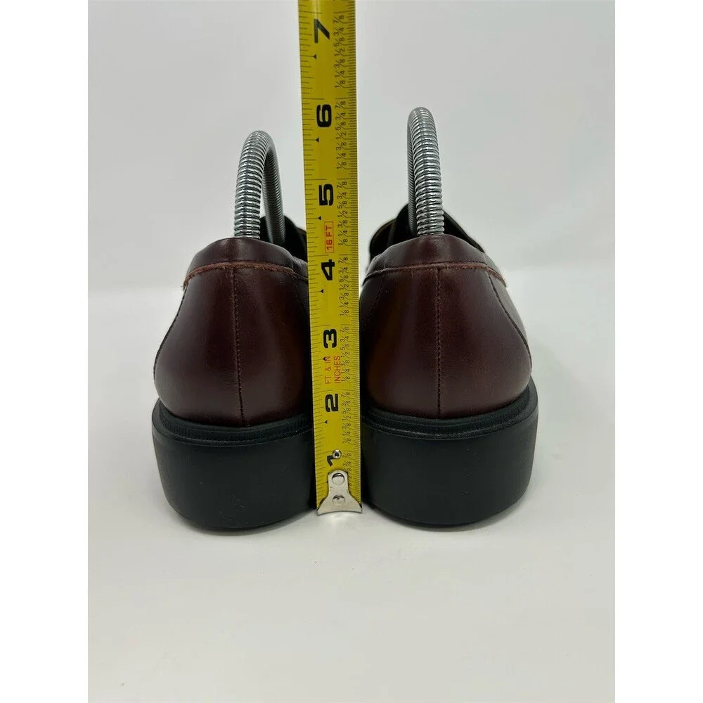 Naturalizer Paris Loafers Burgundy Chain Fringe Slip On Comfort Lug Size 9